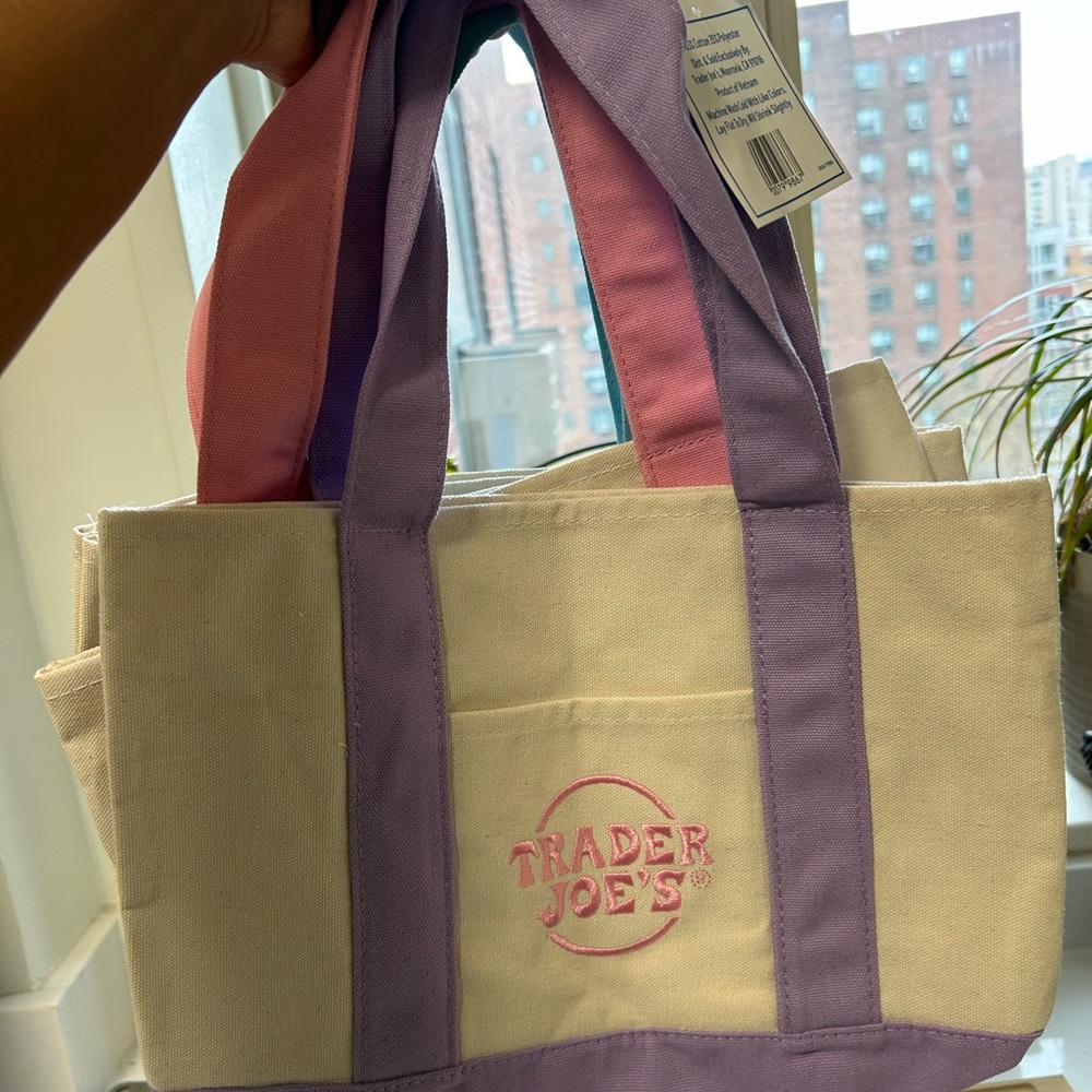 *Limited Edition* Trader Joe's Pastel Purple Mini Canvas Tote Bag